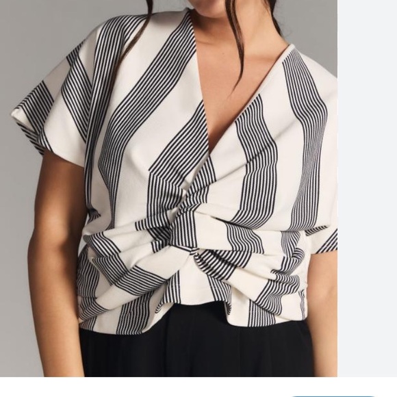 Anthropologie Bishop + Young Twist Front Blouse - Picture 1 of 15